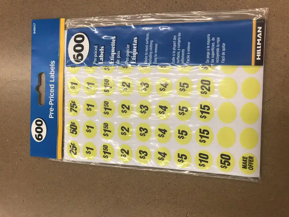 6.5 In. Black Paper Self-adhesive Number Set Blank 600 Pc