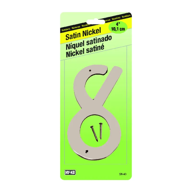 Address Number, Zinc With Satin Finish, 4-in., 8
