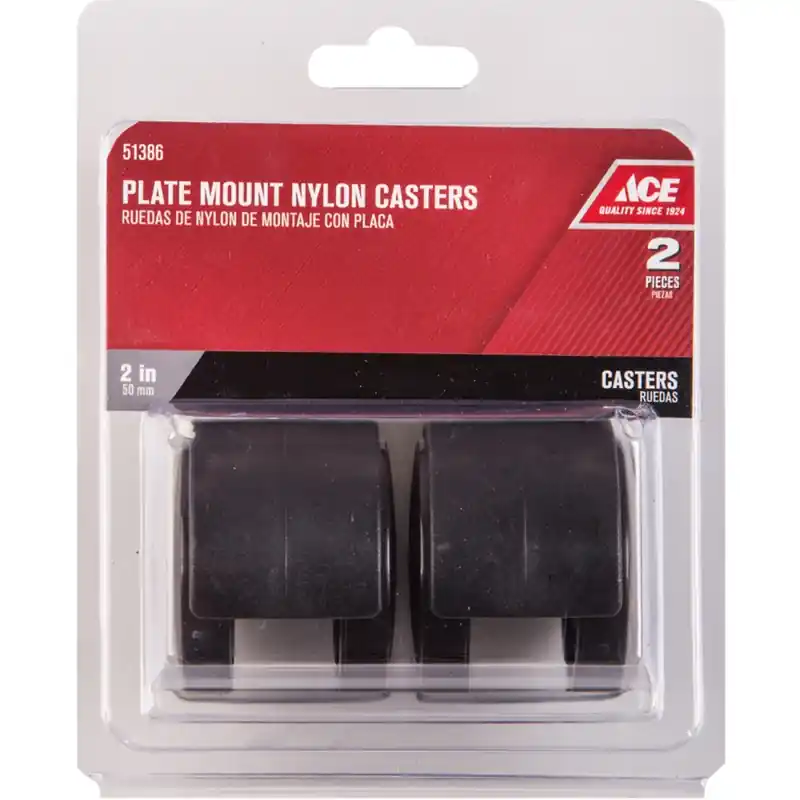 2 In. Dia. Swivel Twin Wheel Caster With Plate 75 Lb. 2 Pk