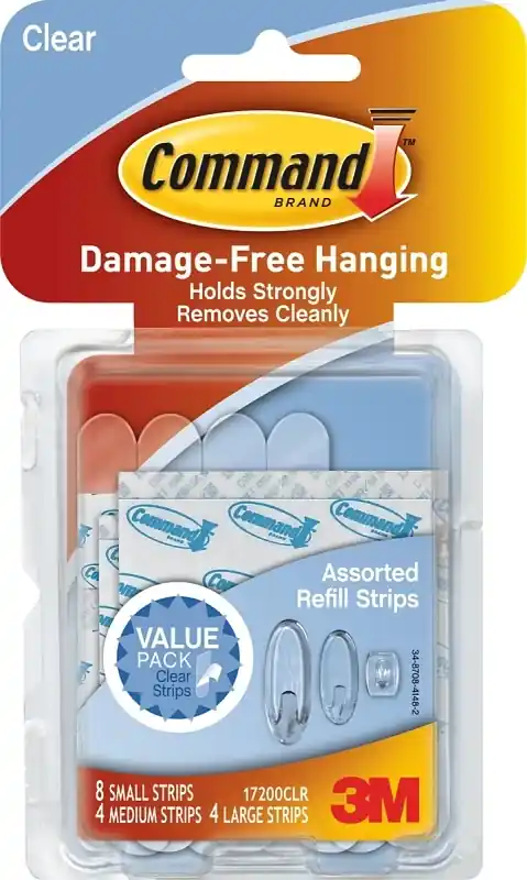 Command Assorted Plastic Refill Strips 16 Pk