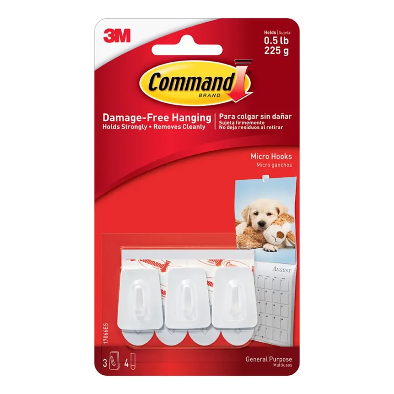 Command Small Plastic Micro Hooks 1-1/8 In. 31 L 3 Pk