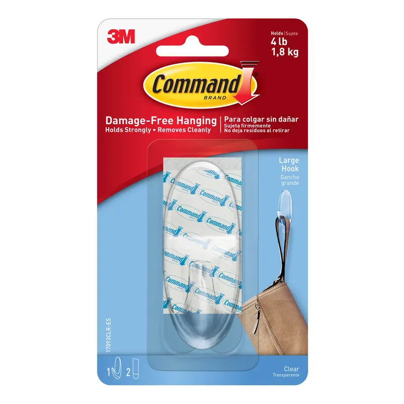Command Large Plastic Hook 3.375 In. L 1 Pk