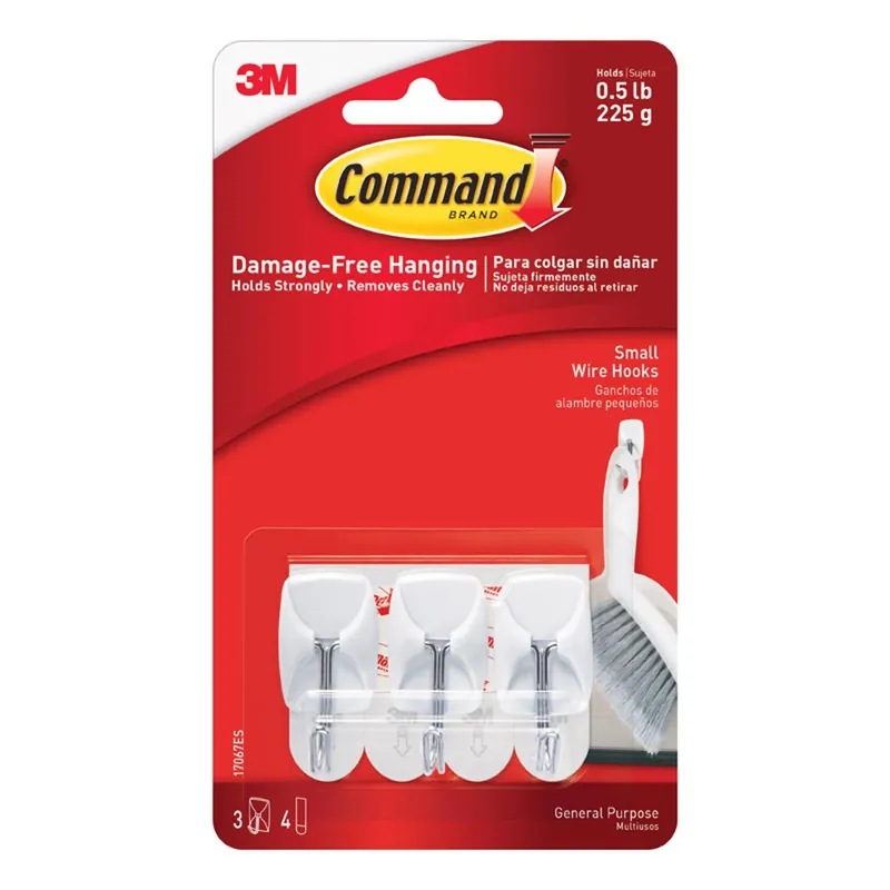Command Small Plastic Wire Hooks 1.625 In. L 3 Pk