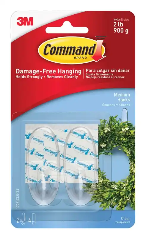 Command Medium Plastic Hook 1.625 In. L 2 Pk