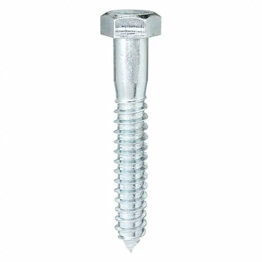 1/2 Inch X 8 Inch Zinc Plated Hex Head Lag Screws - 25 Count