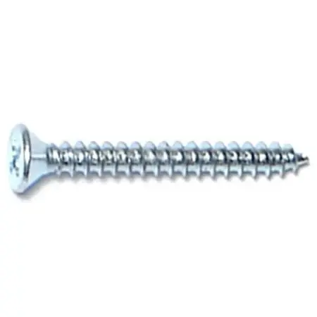 4 X 1 Inch Zinc Phillips Flat Head Wood Screws - Box Of 100