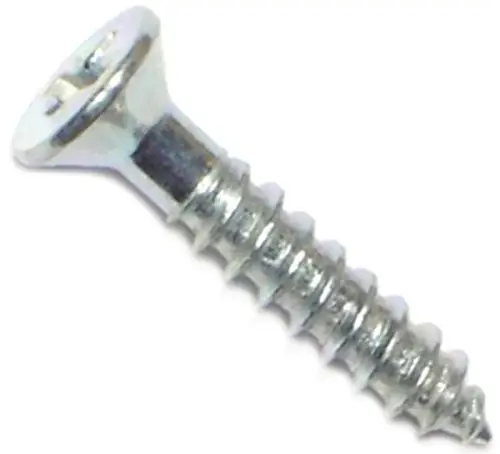 6 X 3/4 Inch Zinc Phillips Flat Head Wood Screws - 100 Count