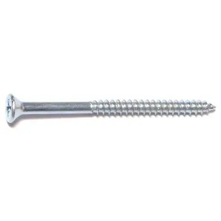 6 X 2 Zinc Phillips Flat Head Wood Screws - 100 Count Box