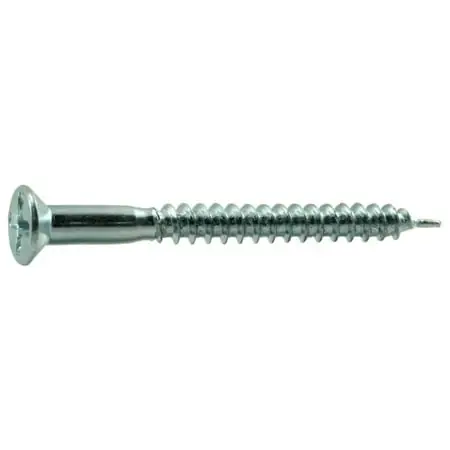 8 X 1-3/4 Zinc Plated Steel Phillips Flat Head Wood Screws - 100 Count