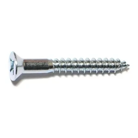 12 X 1-3/4 Zinc Plated Steel Phillips Flat Head Wood Screws - 100 Count