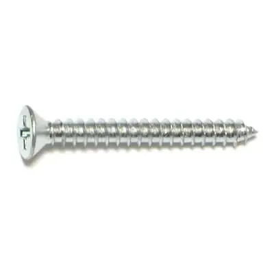 6 X 1-1/4 Zinc Plated Steel Phillips Flat Head Sheet Metal Screws - 100 Count