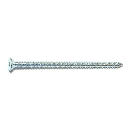 8 X 3 Zinc Plated Steel Phillips Flat Head Sheet Metal Screws - 100 Count