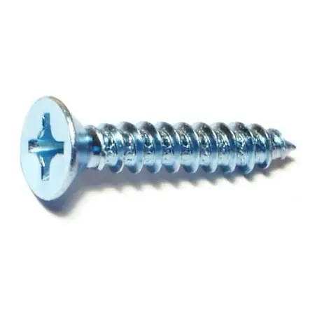 12 X 1-1/4 Zinc Plated Steel Phillips Flat Head Sheet Metal Screws - Smsfls-200