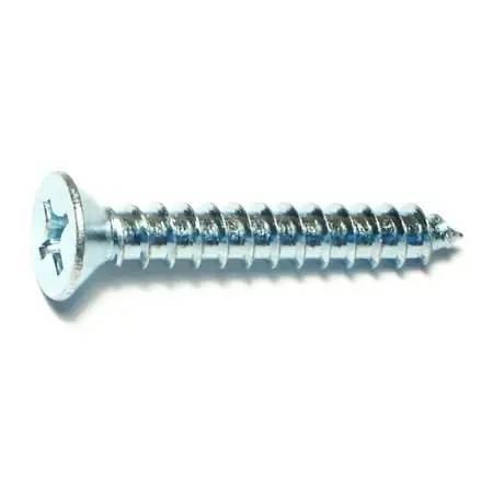12 X 1-1/2 Zinc Plated Steel Phillips Flat Head Sheet Metal Screws - 100 Count