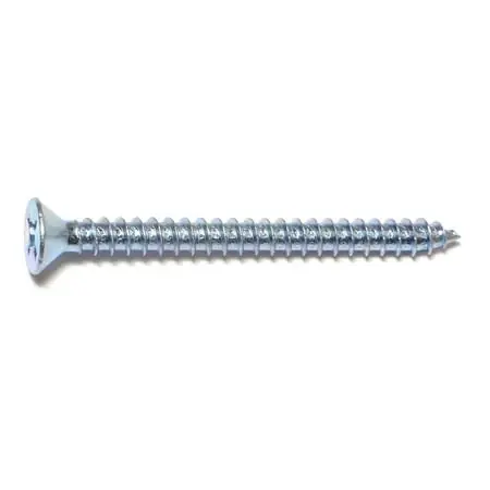 12 X 2-1/2 Zinc Plated Steel Phillips Flat Head Sheet Metal Screws - 100 Count