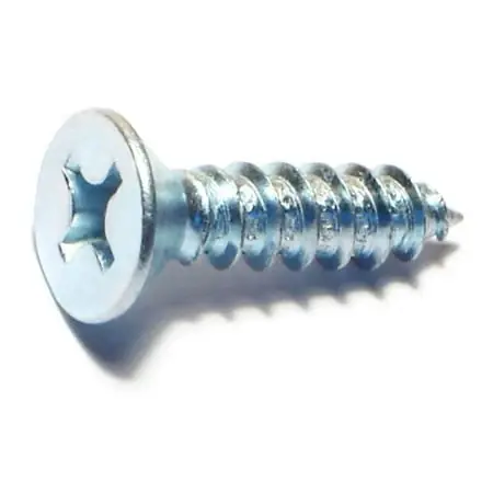 14 X 1 Zinc Plated Steel Phillips Flat Head Sheet Metal Screws - 100 Count