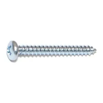 6 X 1-1/4 Zinc Plated Steel Phillips Pan Head Sheet Metal Screws - 100 Count