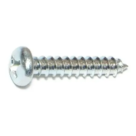 12 X 1-1/4 Zinc Plated Steel Phillips Pan Head Sheet Metal Screws - 100 Count