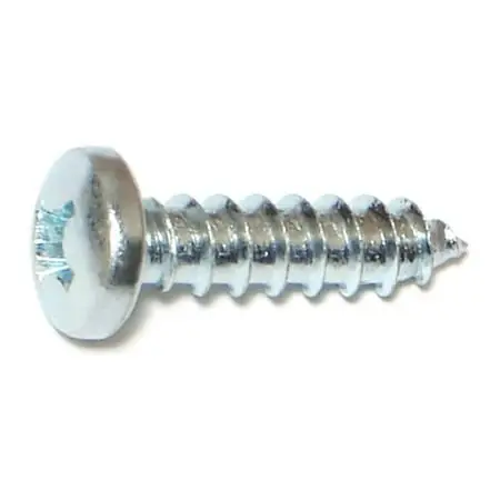 14 X 1 Zinc Plated Steel Phillips Pan Head Sheet Metal Screws - 100 Count