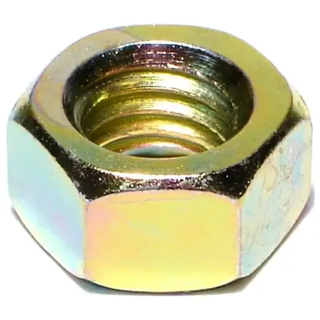 7/16-14 Yellow Zinc Grade 8 Coarse Hex Nuts - Durable Fasteners For Heavy-duty Applications