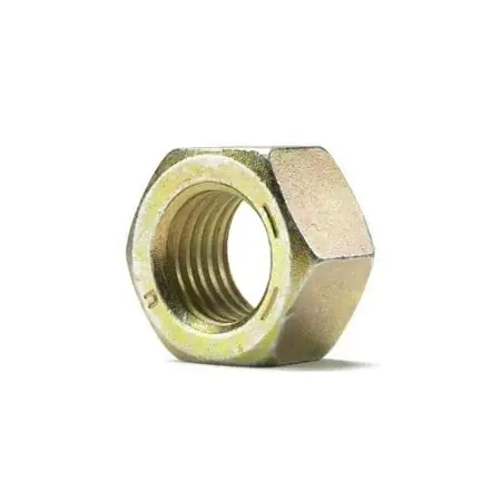 9/16-12 Yellow Zinc Grade 8 Coarse Hex Nuts - Durable Steel Fasteners