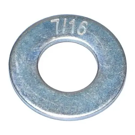 7/16 X 15/32 X 59/64 Zinc Plated Grade 8 Sae Flat Washers - Durable Steel