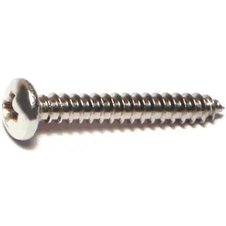 6 X 1 Inch Stainless Steel Phillips Pan Sheet Metal Screws - 18-8 Grade