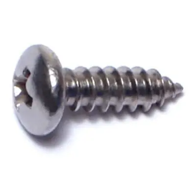 10 X 5/8 Inch Phillips Pan Head Stainless Steel Sheet Metal Screws 18-8