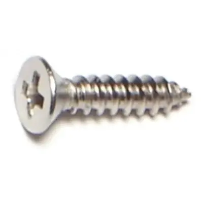 4 X 1/2 Inch Phillips Flat Head Stainless Steel Sheet Metal Screws 18-8