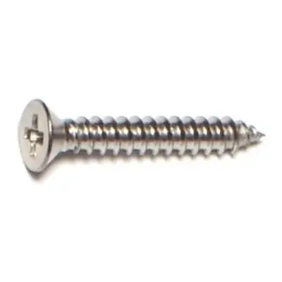 4 X 3/4 Stainless Steel Phillips Flat Head Sheet Metal Screws 18-8 - 100 Count