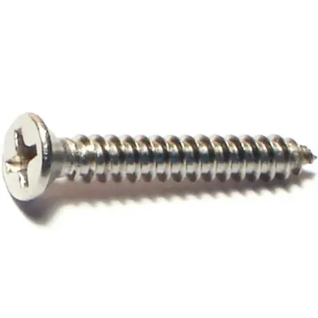 6 X 1 Inch Stainless Steel Phillips Flat Sheet Metal Screws - 18-8 Grade