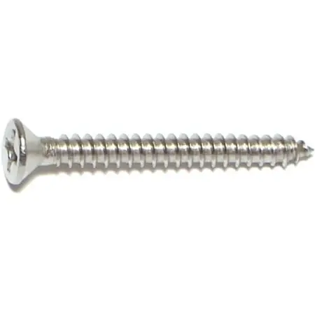 6 X 1-1/4 Inch Phillips Flat Sheet Metal Screws Stainless Steel 18-8 - 100 Count