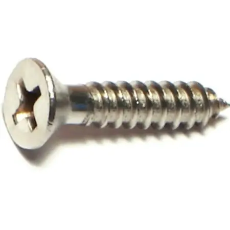 8 X 3/4 Inch Phillips Flat Head Stainless Steel Sheet Metal Screws - 18-8 Grade