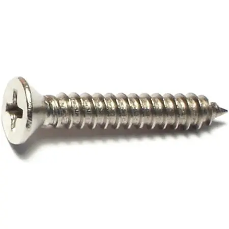 8 X 1 Inch Stainless Steel Phillips Flat Sheet Metal Screws - 18-8 Grade
