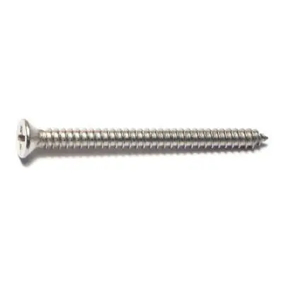 8 X 1-1/2" Phillips Flat Head Stainless Steel Sheet Metal Screws 18-8