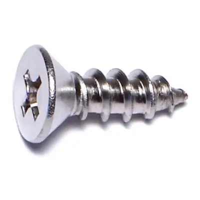 10 X 5/8 Inch Phillips Flat Head Stainless Steel Sheet Metal Screws 18-8