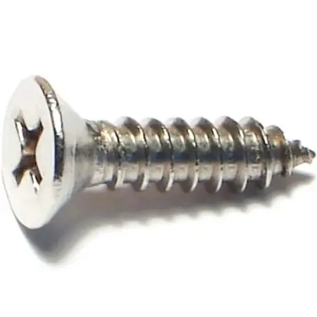10 X 3/4 Inch Phillips Flat Sheet Metal Screws Stainless Steel 18-8 - 50 Count