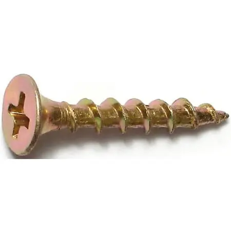 6 X 1 Inch Yellow Zinc Phillips Bugle All Purpose Wood Screws - 333 Count