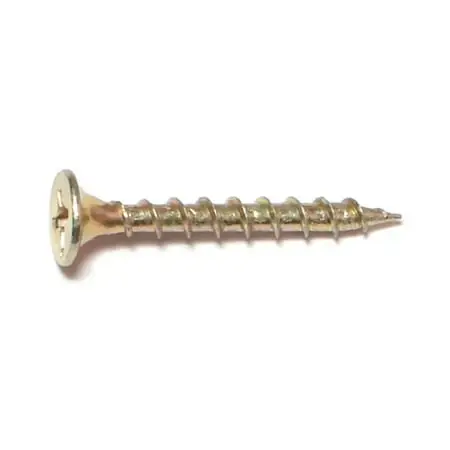 Wood Screw Phillips 6 X 1-1/4 Inch - Bugle Head, Coarse Thread, Yellow Zinc Finish