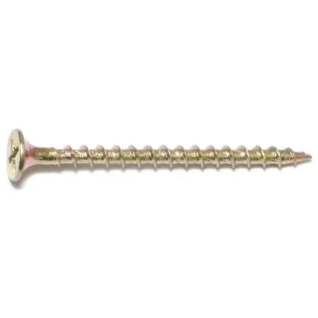 6" X 2" Yellow Zinc Phillips Bugle All Purpose Screws - Durable Fasteners