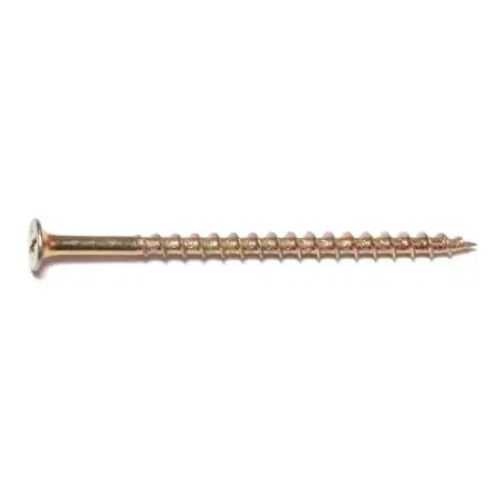 8 X 3 Yellow Zinc Phillips Bugle Head All Purpose Screws - Coarse Thread