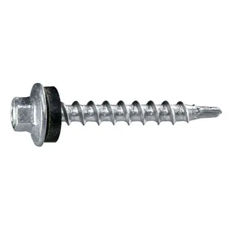 10-14 X 1-1/2 Silver Ruspert Coated Steel Self-drilling Pole Barn Screws