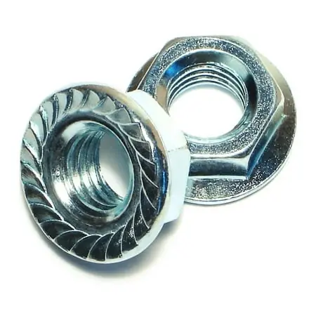 1/2-13 Zinc Plated Coarse Thread Hex Serrated Flange Nuts - Fnsc-046