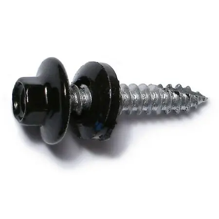 10-14 X 1 Painted Black Self-drilling Hex Washer Head Pole Barn Screws