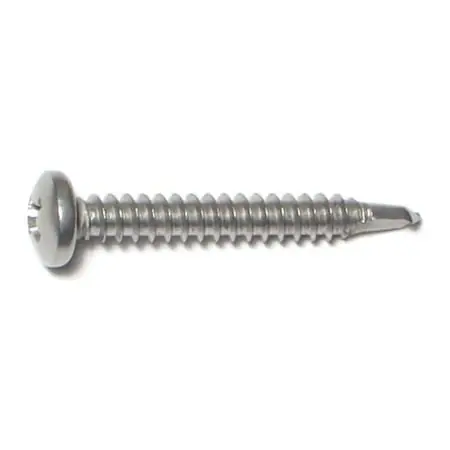 8 X 1-1/4 Inch Phillips Pan Head Stainless Steel Screws - 410 Grade
