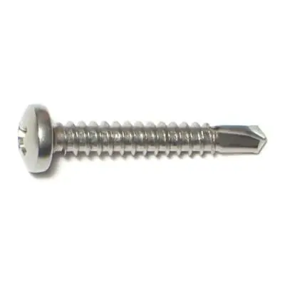 10 X 1-1/4 Stainless Steel Phillips Pan Self-drilling Sheet Metal Screws 410