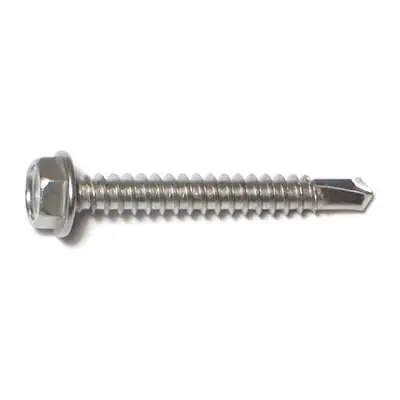 8 X 1-1/4 Hex Head Self-drilling Sheet Metal Screws Stainless Steel 410 - 100 Count