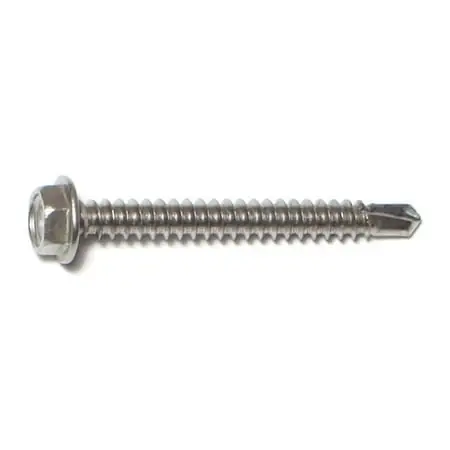8-18 X 1-1/2 410 Stainless Hex Washer Head Self-drilling Screws (100 Pcs.)