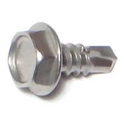 10 X 1/2 Stainless Steel Hex Head Self-drilling Sheet Metal Screws - 410 Hardness