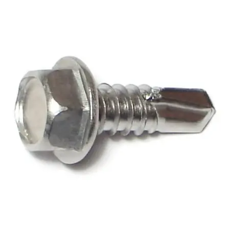 14 X 3/4 Inch Hex Head Self-drilling Sheet Metal Screws Stainless Steel 410